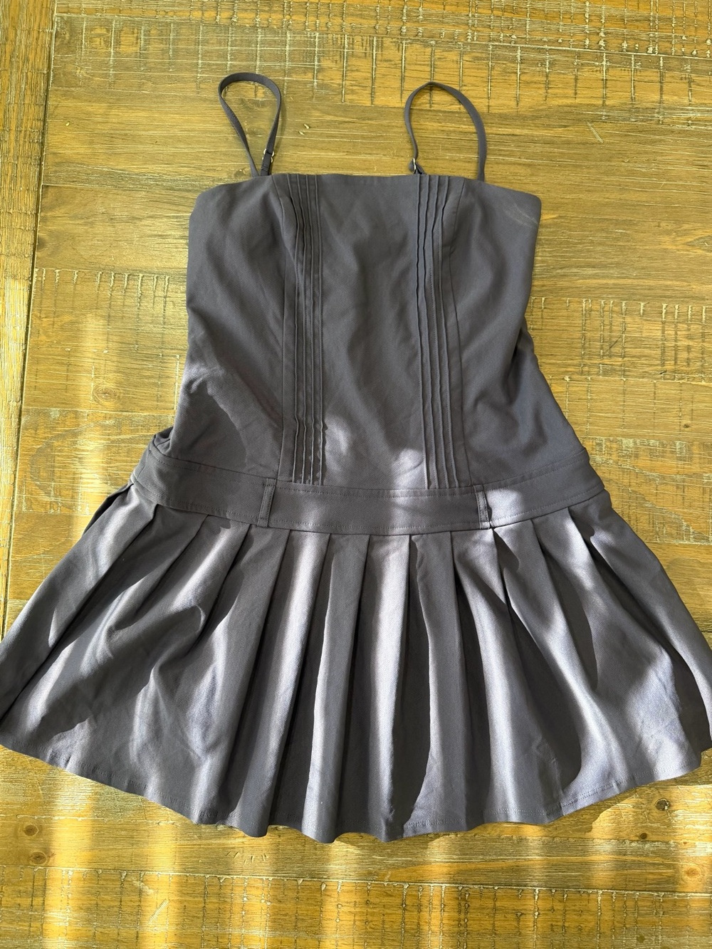 wild fable Muted Navy Pleated Spaghetti-Strap Mini Dress game day western concer